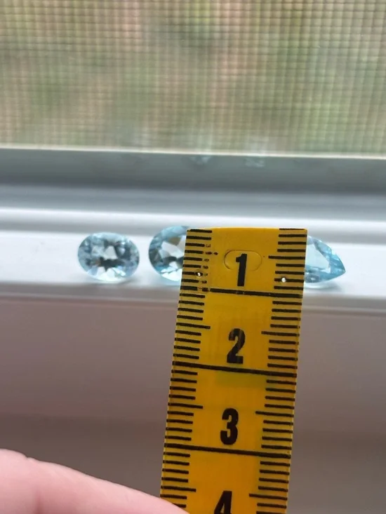 Blue Topaz Gemstone Lot – Oval & Pear Cut Sky Blue Loose Stones (Set of 4) - Picture 13 of 16